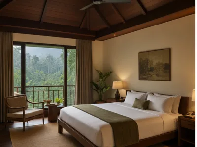 Verdant Crown Nature Resort — Bedroom (fictional demo image)