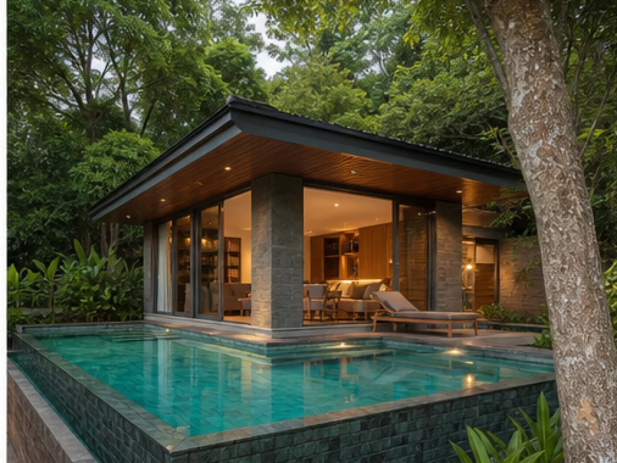 Green Canopy Pool Villa — Exterior (fictional demo image)
