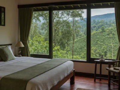 Silver Fern Plantation Stay — Bedroom (fictional demo image)