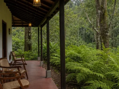 Silver Fern Plantation Stay — Outdoor view (fictional demo image)