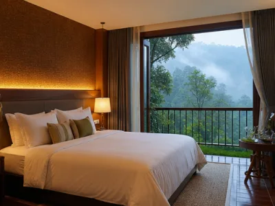 Moonmist Honeymoon Villa — Bedroom (fictional demo image)